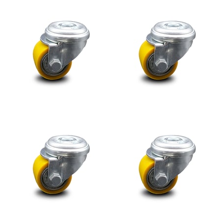 Service Caster Low Profile Polyurethane 35mm Wheel Bolt Hole Caster, 4PK SCC-BH04S13810-PUB-4